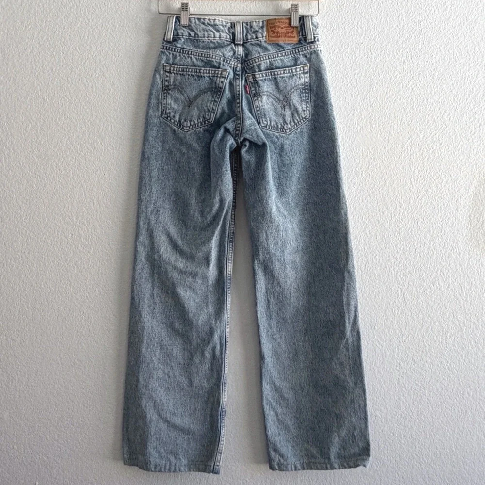Levis Superlow Straight Leg Jeans Light Wash Denim W24 L32 A7498-0000